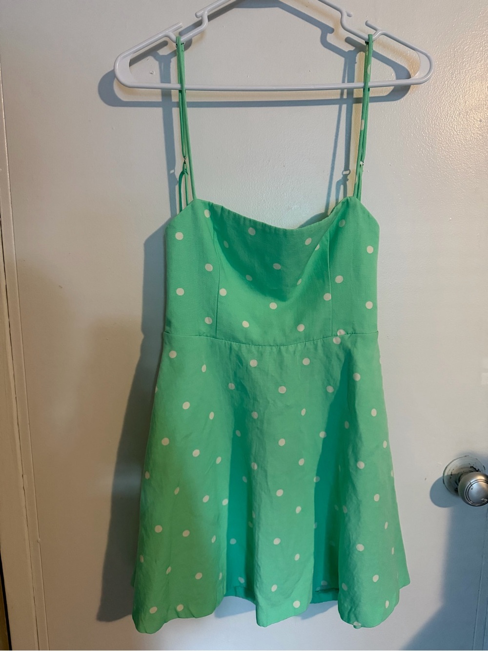 Zara Mint Green Polka Dot Spaghetti Strap Dress